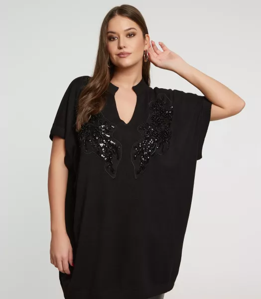 Pull broderie grande taille MAT