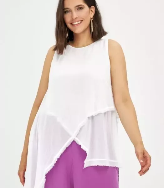 Top asymétrique uni Mat Fashion