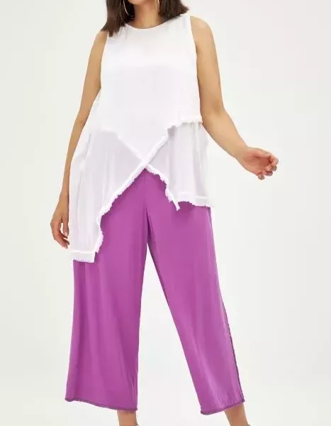 Top asymétrique uni Mat Fashion
