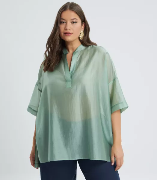 Blouse unie grande taille  