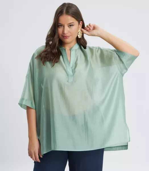 Blouse unie grande taille  "Clara" Mat