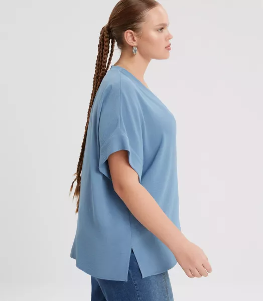 Blouse unie grande taille "Maité" Mat