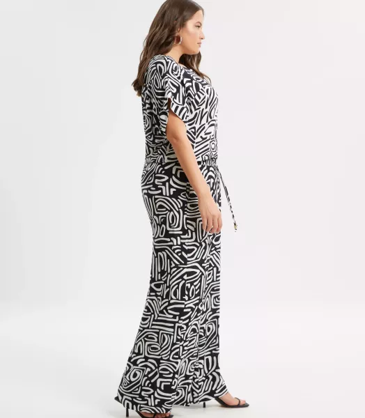 pantalon fluide imprimé grande taille Robert Mat