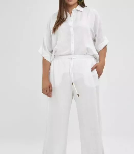 Pantalon grande taille  uni fluide 