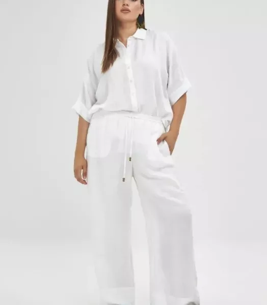 Pantalon grande taille  uni fluide "Viscoli" Mat Fashion
