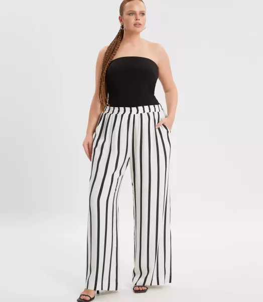 Pantalon rayé grande taille Raya Mat