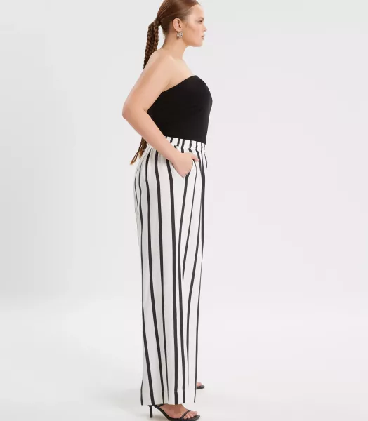 Pantalon rayé grande taille Raya Mat