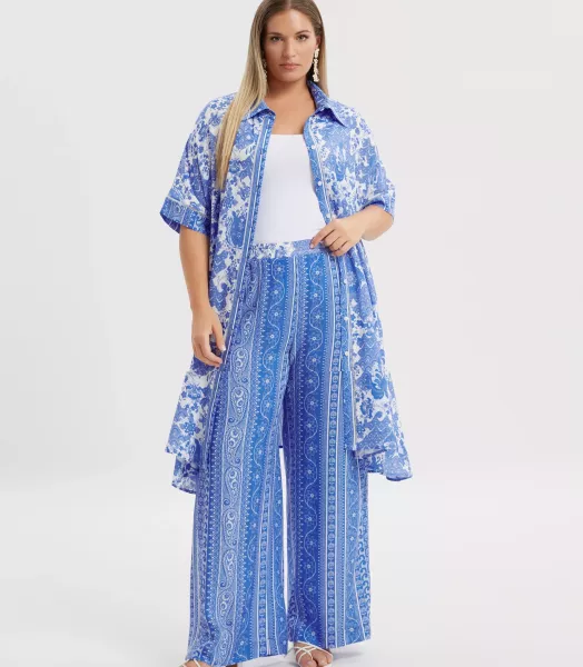 Pantalon imprimé grande taille Feta Mat