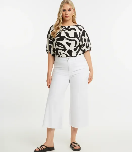 jean grande taille Wide leg Mat