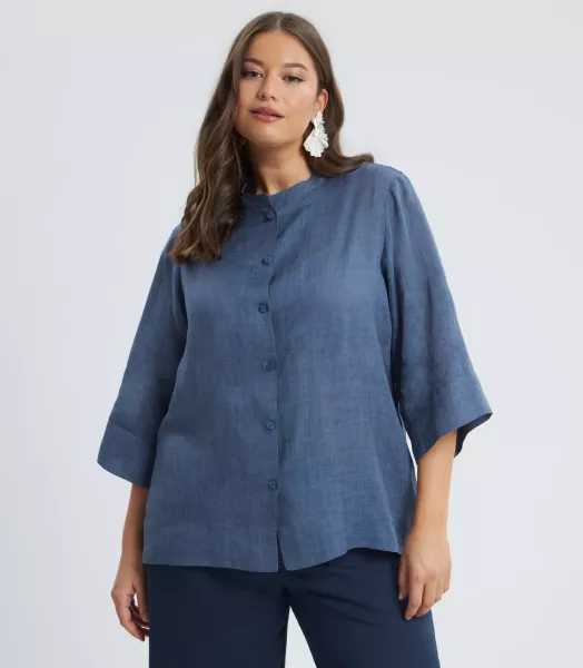Chemise unie grande taille 