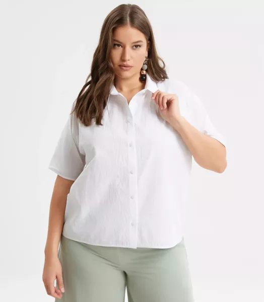 Chemise unie grande taille 