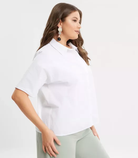 Chemise unie grande taille "Louise" Mat