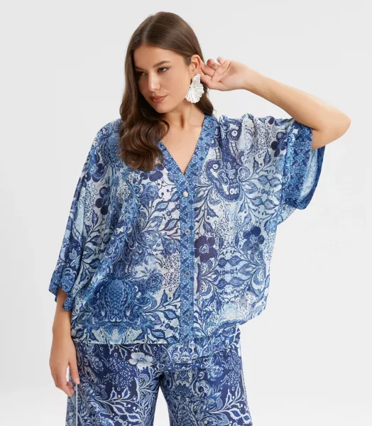 Chemise imprimée grande taille 