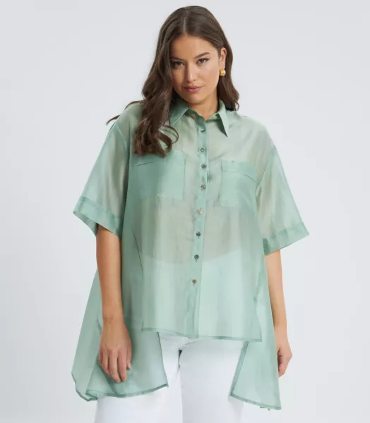 Chemise unie grande taille 