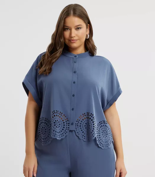 Chemise unie grande taille 