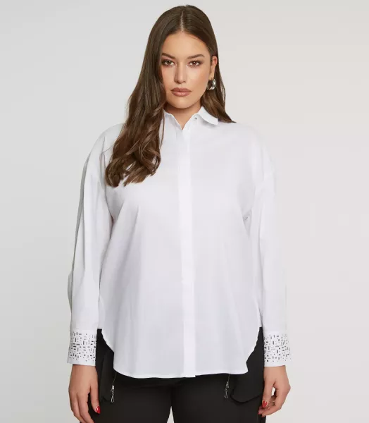 Chemise strass blanche grande taille Mat Fashion