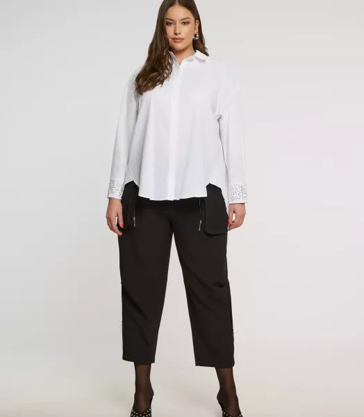 Chemise strass blanche grande taille Mat Fashion