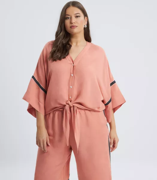 Chemise unie grande taille Chloe Mat