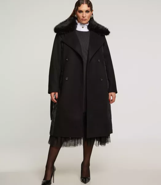 Manteau bi-matiere grande taille Camberra MAT