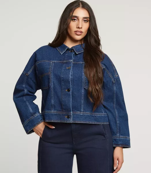 Veste jean  grande taille mat Fashion