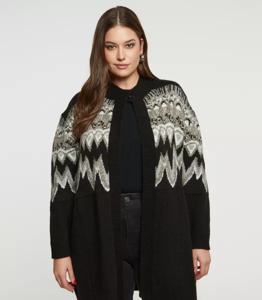 Gilet long argent grande taille Mat Fashion