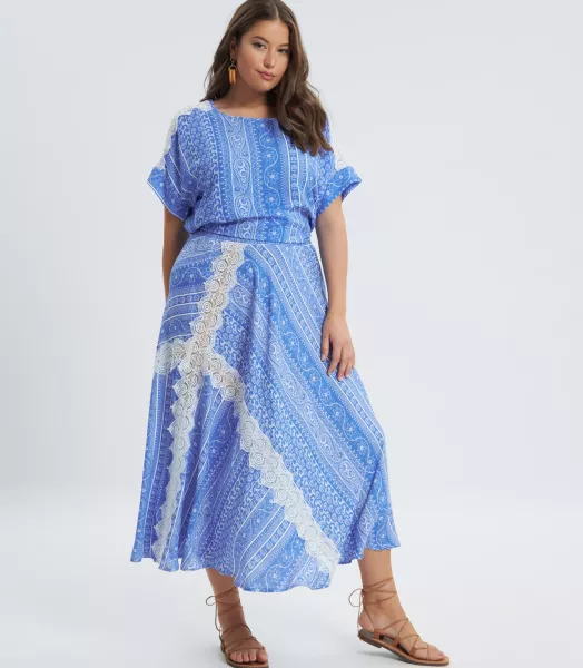 Jupe longue imprimée grande taille Bali Mat