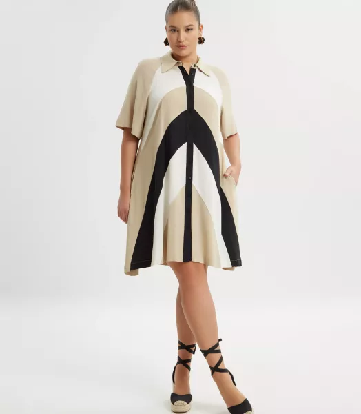 Robe chemisier grande taille Line Mat