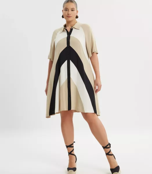 Robe chemisier grande taille Line Mat