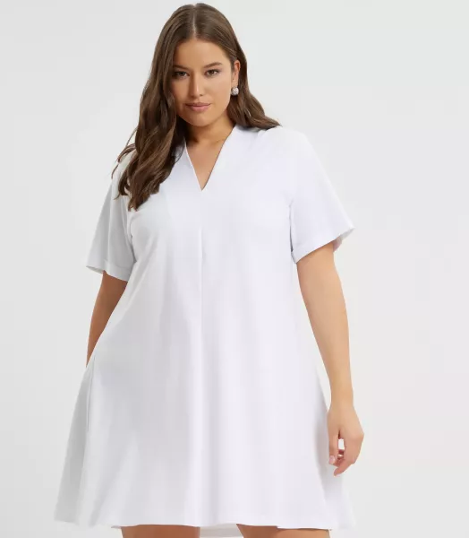 Robe courte unie grande taille Mat