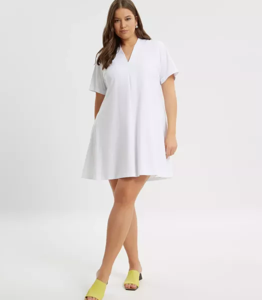 Robe courte unie grande taille Mat