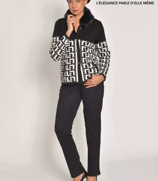 Gilet grande taille col fourrure Meri-esca