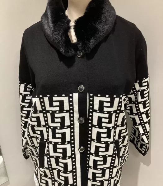 Gilet grande taille col fourrure Meri-esca