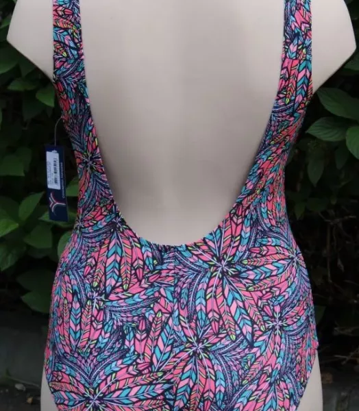 Maillot de bain une pièce "Eugénie" grande taille Lagon bleu