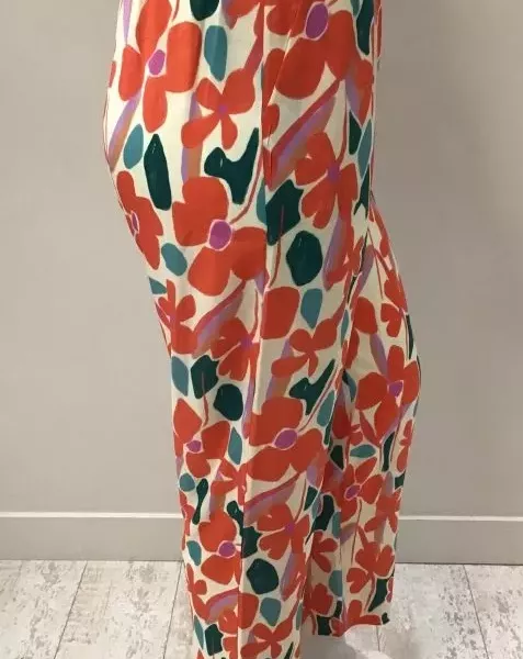 Pantalon grande taille imprimé floral "Nougat" Franck  Anna