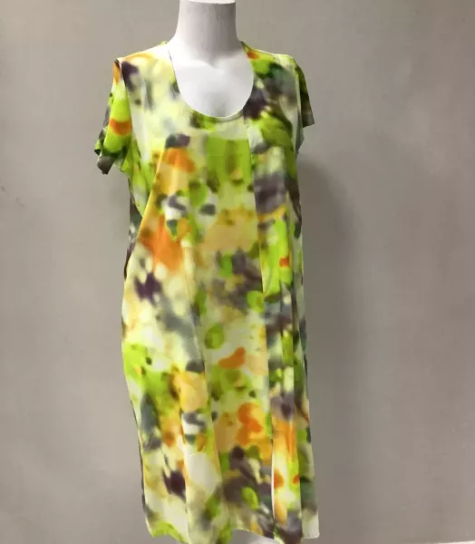 Robe imprimée grande taille Florence Poissons Blancs
