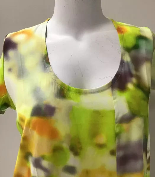 Robe imprimée grande taille Florence Poissons Blancs