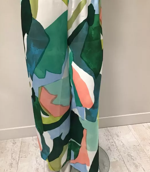 pantalon imprimé grande taille Uset Poissons Blancs