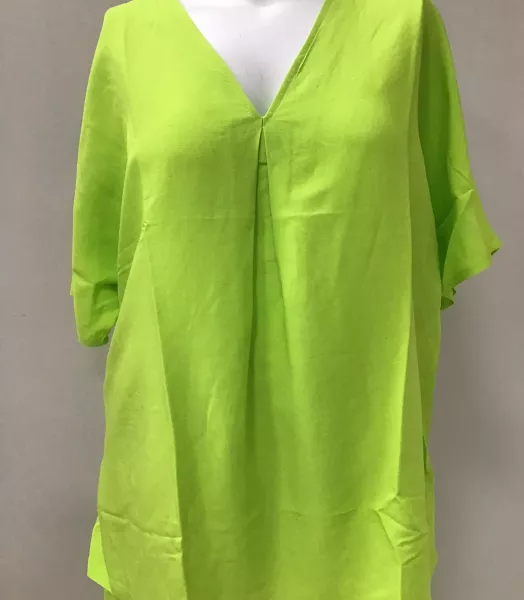 Blouse unie grande taille Fluo Poissons Blancs