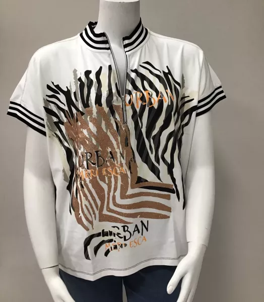 T-Shirt zip grande taille Clovis couleurs du temps