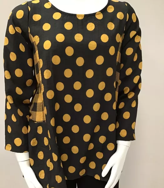 Blouse pois/carreaux grande taille Signe G'ozé